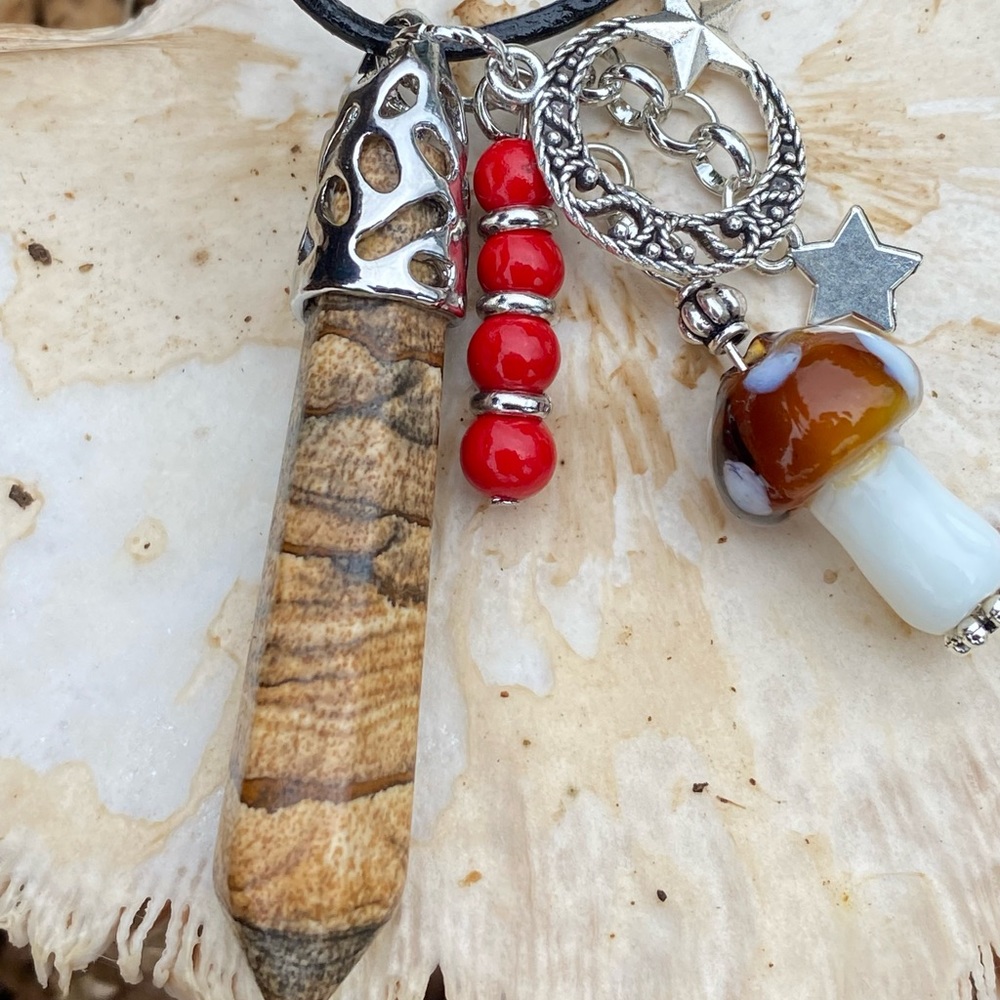 Healing Necklace- Hexagonal Picture Jasper